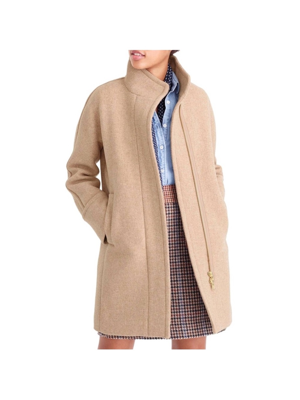 J. Crew 00 Stadium Cloth by Nello Gori Wool Blend Long Coat